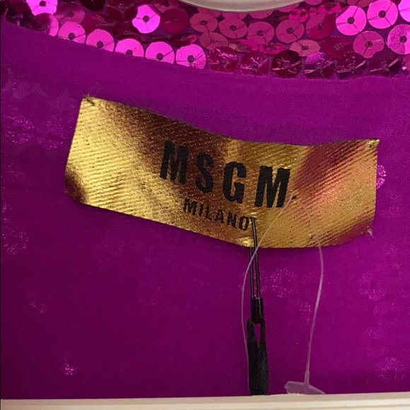 NWT MSGM pink sequins button down shirt size: 46 - Picture 6 of 13